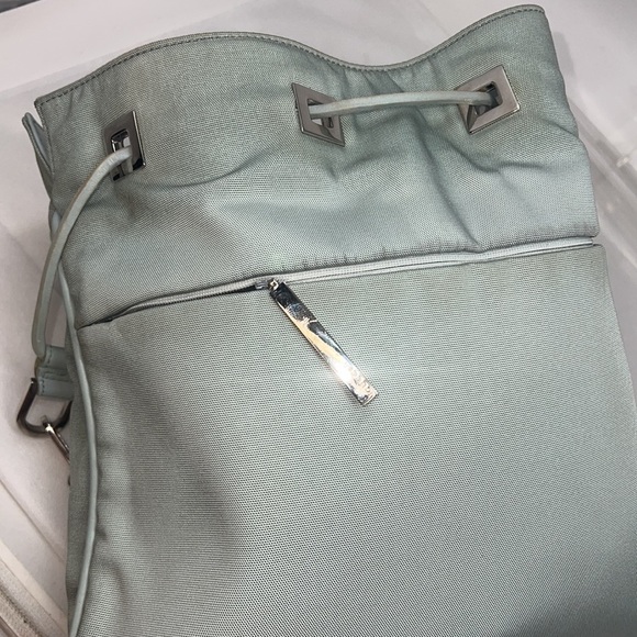 Gucci Ballistic Nylon & Leather Seafoam Drawstring Shoulder Bag - Picture 2 of 16